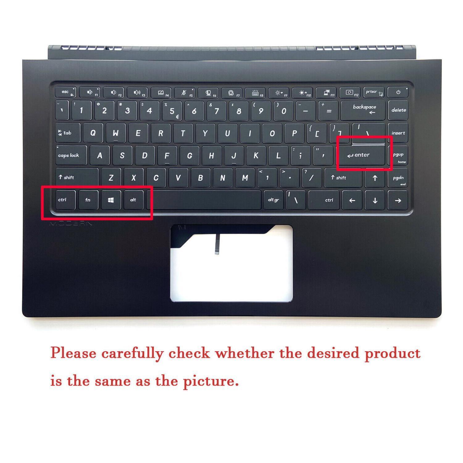 New For MSI Modern 15 MS-1551 Palmrest Upper Case Backlit Keyboard Black 15.6in