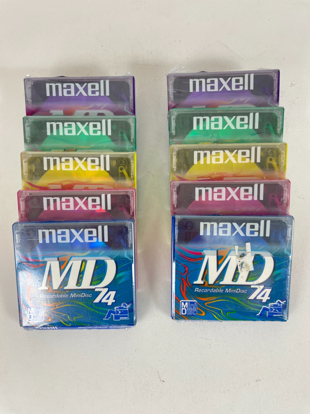 *Lot of 10 sealed NOS* Maxell MD Recordable MiniDiscs 74 minutes ea MD-74