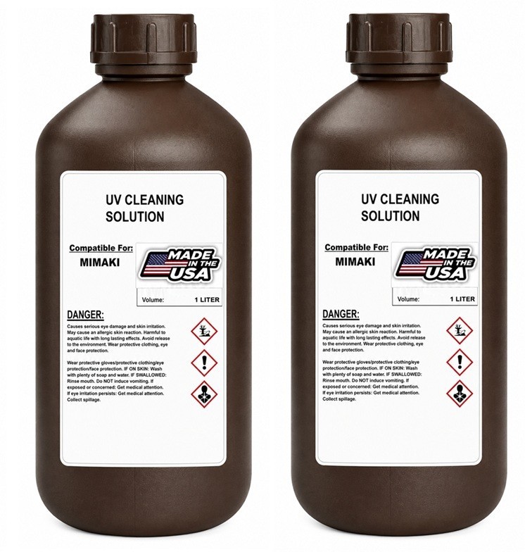 2 X PREMIUM COMPATIBLE CLEANING SOLUTION FOR MIMAKI UV PRINTER (1,000 ML)