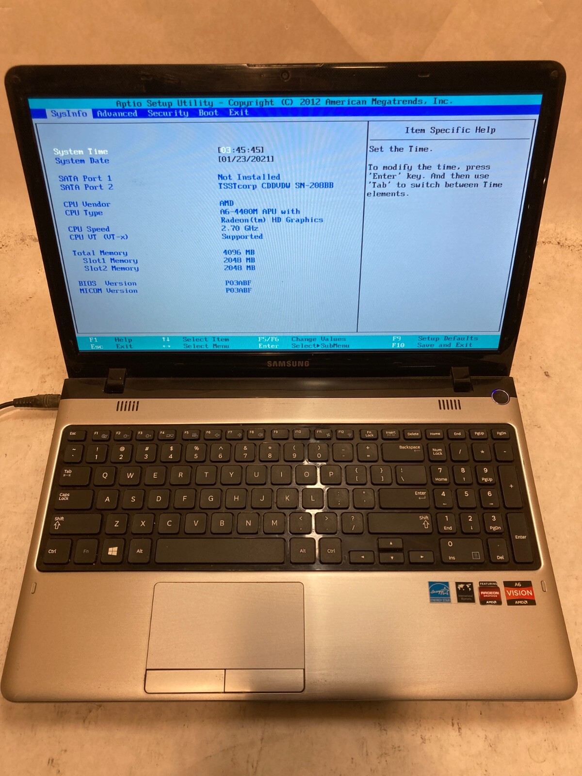 Samsung NP365E5C Laptop 15" AMD A6 READ DESCRIPTION -PP