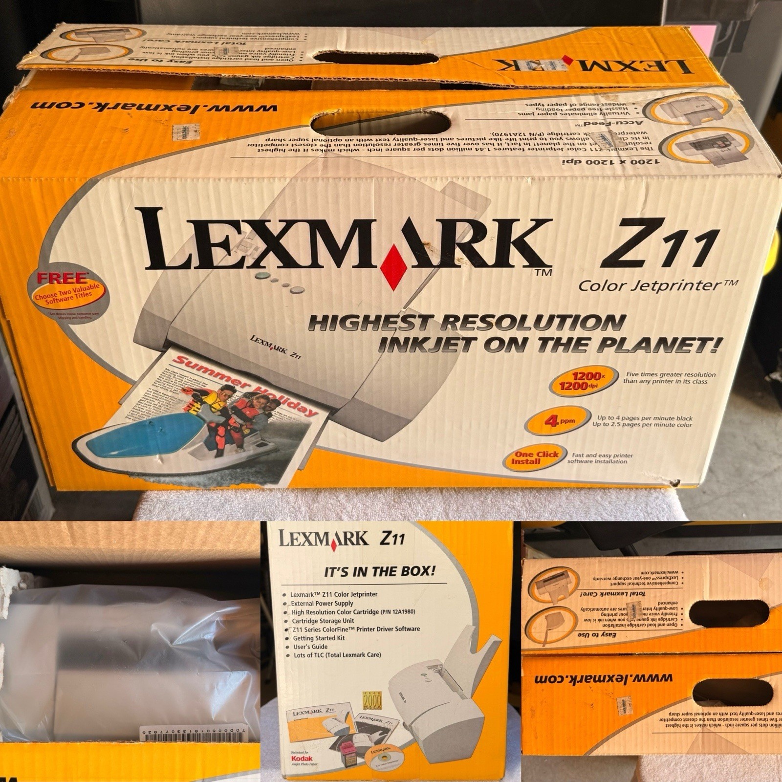 Lexmark z11 color jetprinter inkjet printer with original box