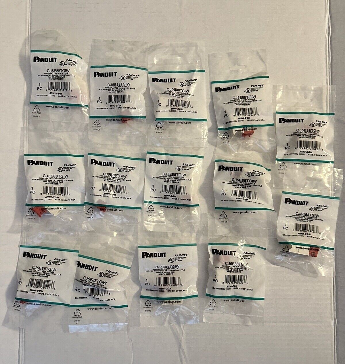 MIXED LOT of 155 JACKS - PANDUIT COMMSCOPE AMP  Cat5e Cat6 Jacks NEW IN PACKAGE