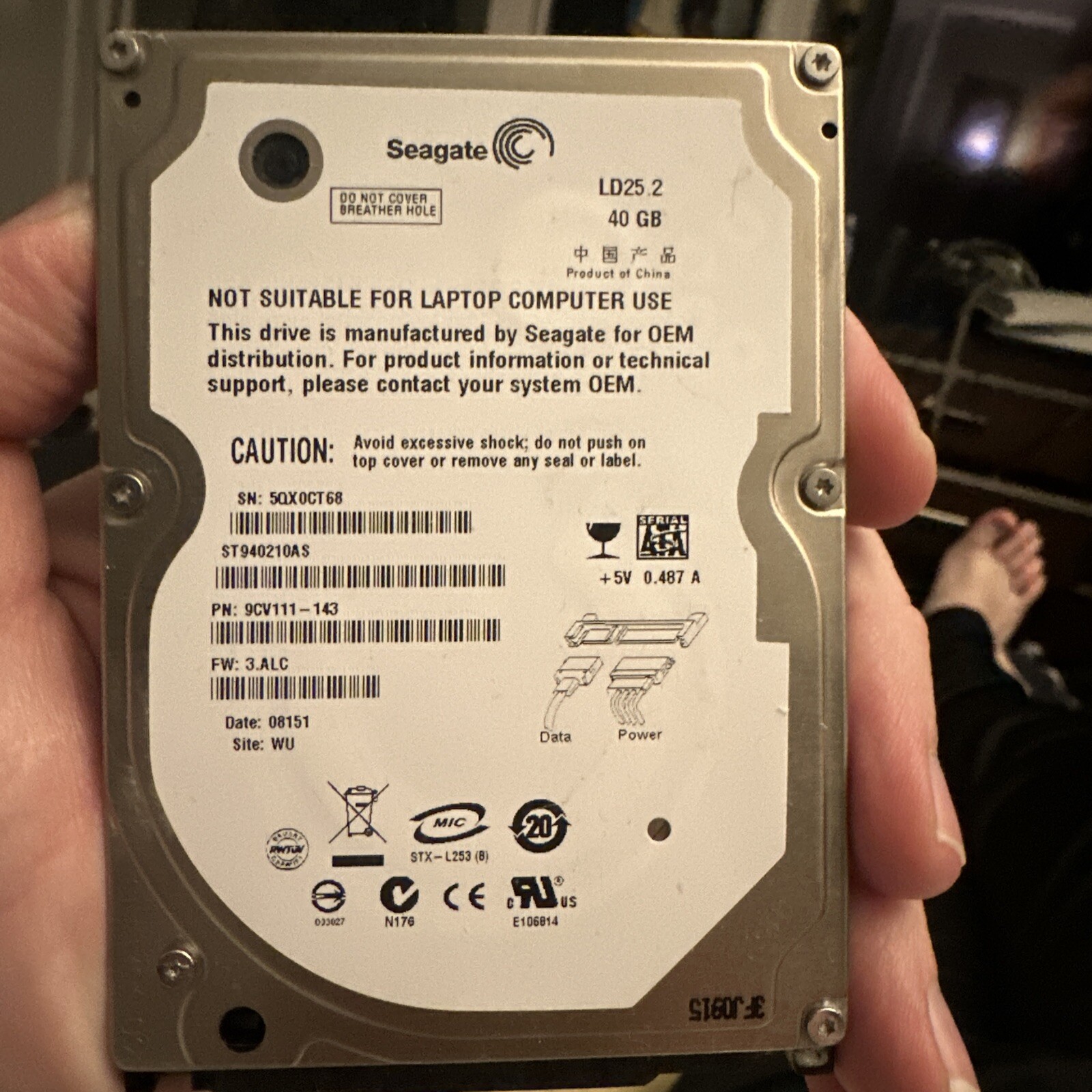 Seagate LD25.2 40 GB,Internal,5400 RPM,2.5" (ST940210A) Hard Drive