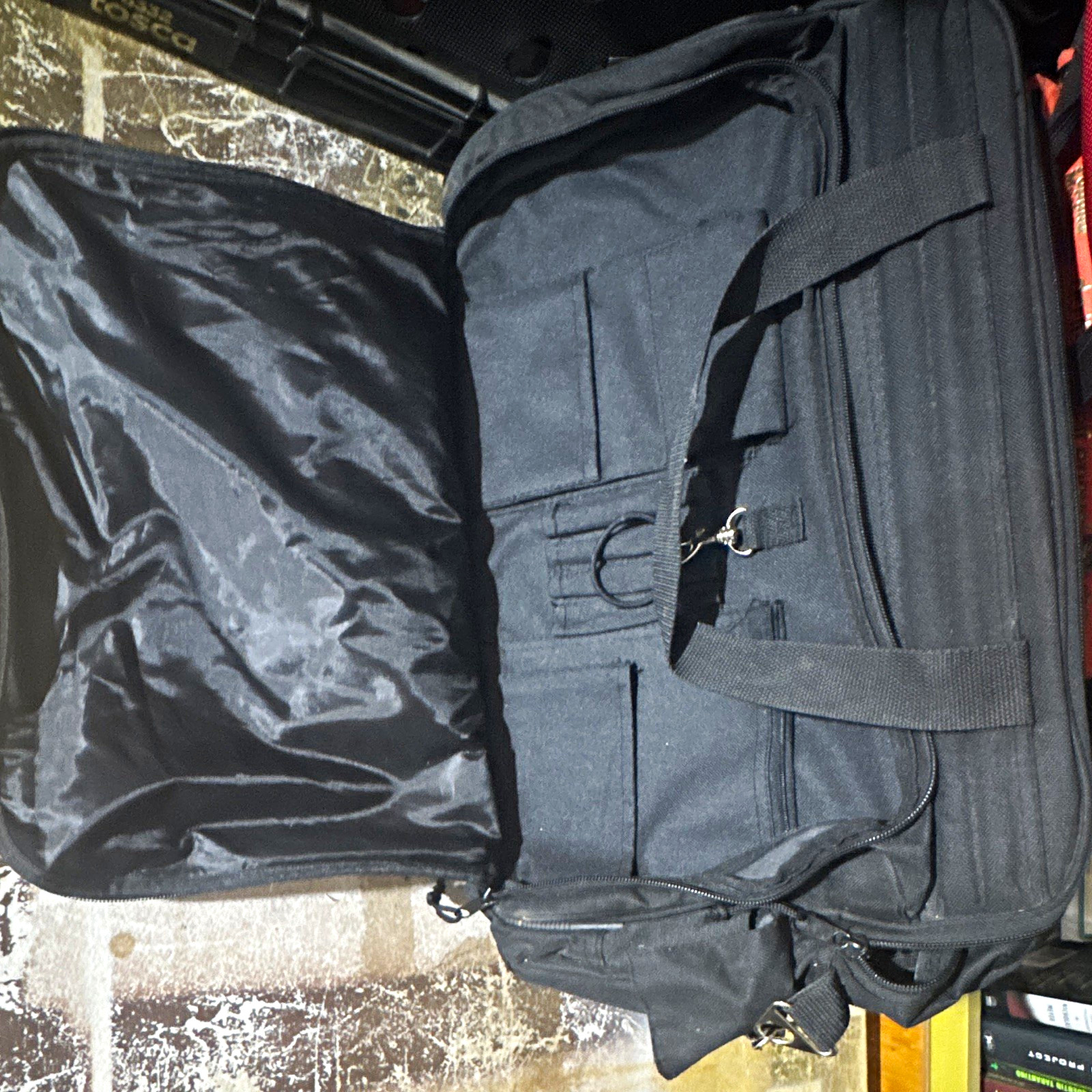 Tactical  Black Nylon Padded Laptop Briefcase service duty , Solid