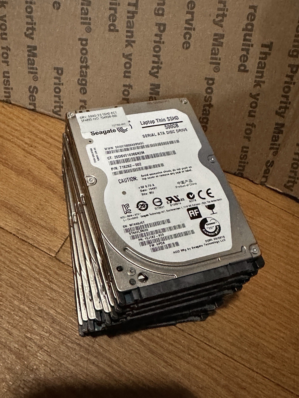 Lot of (8) Seagate 500GB laptop thin SSHD 2.5