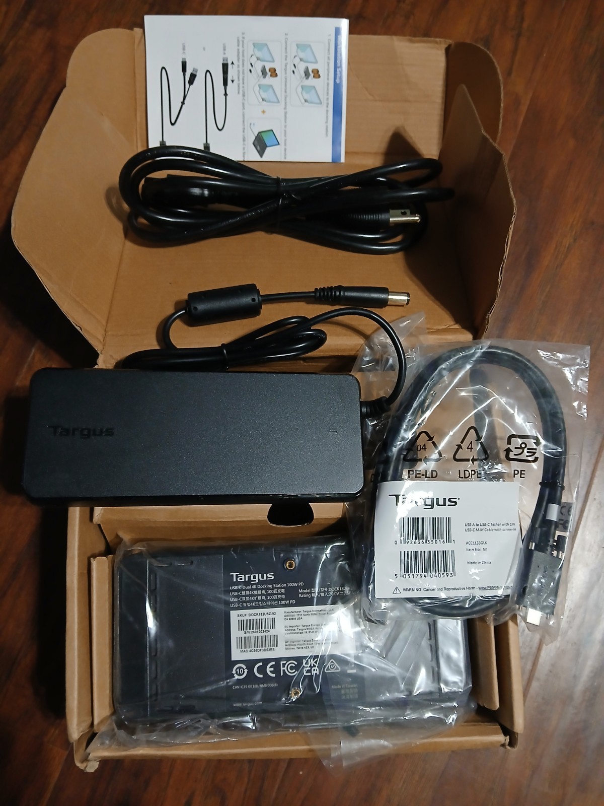 Targus USB-C Universal DV4K Docking Station Dual 4K 100W PD DOCK182USZ DOCK182 N