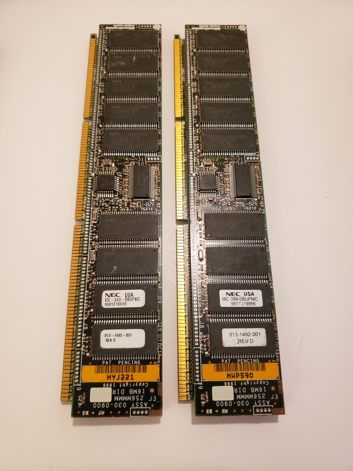 SGI 013-1492-001  256MB Module (qty 2) 512mb  total  for  Origin 2000 Onyx 2