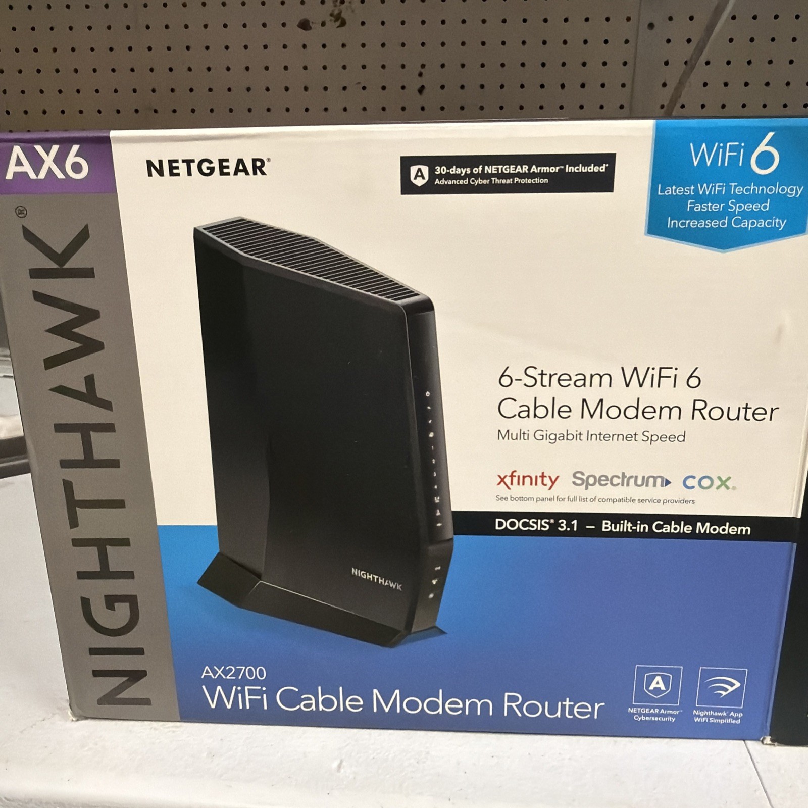 NETGEAR Nighthawk AX6 - AX2700 WiFi Cable Modem Router - CAX30