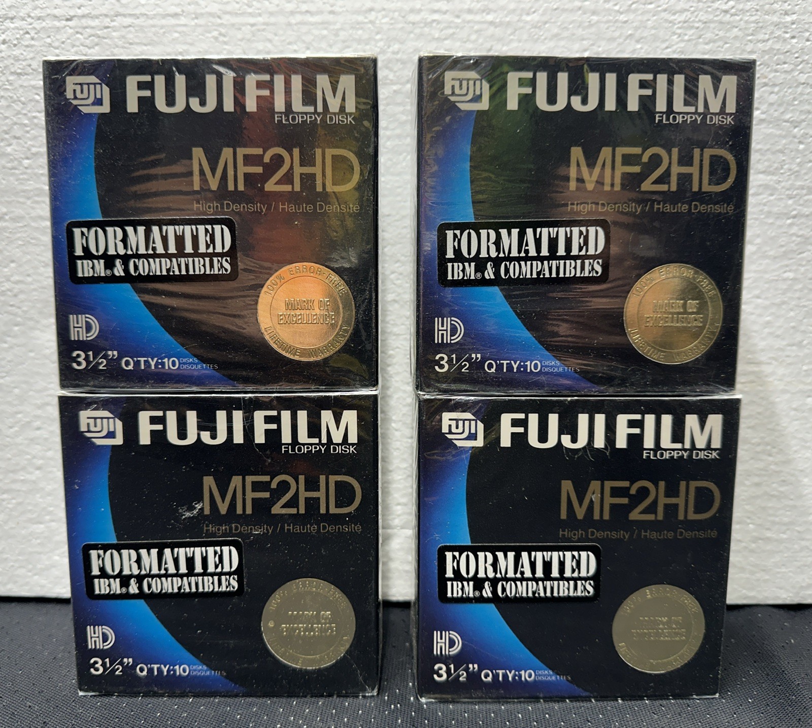 Lot of 4 Fujifilm MF2HD Floppy Disk 3-1/2" 10 Packs NEW SEALED