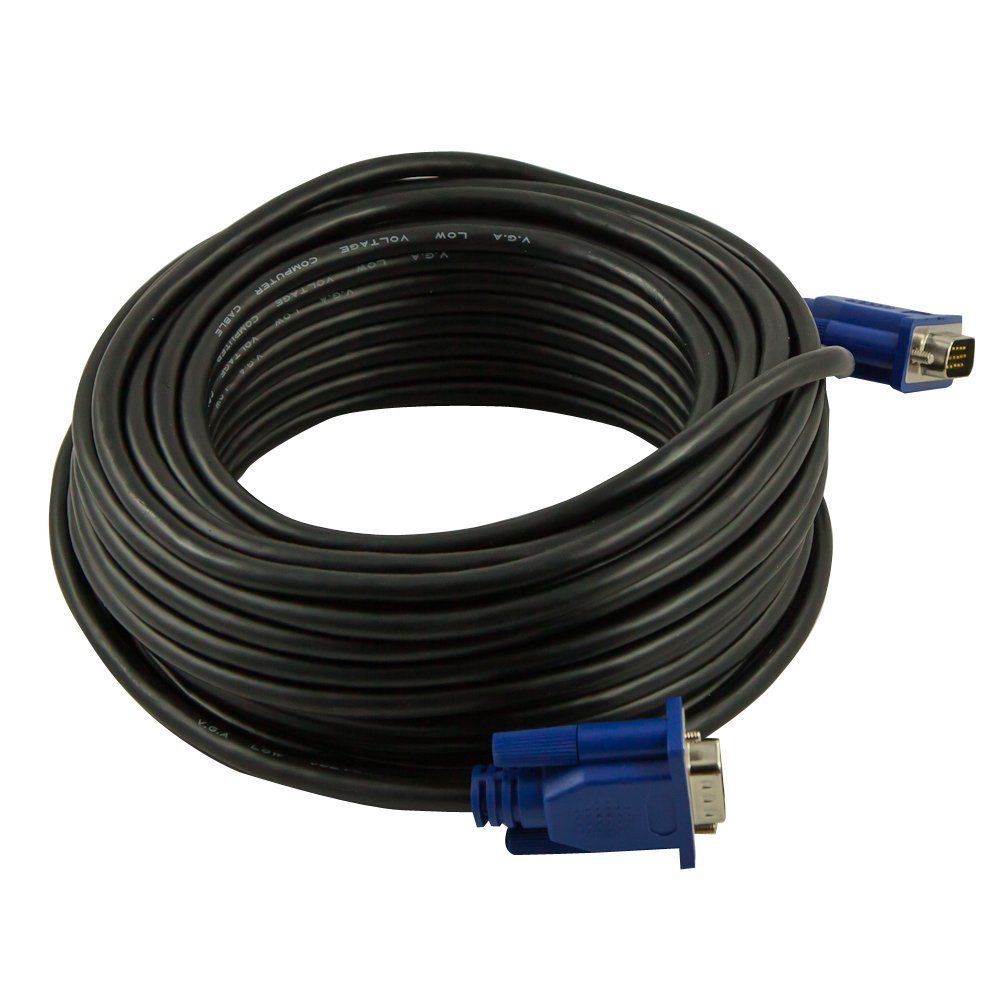 100 FEET FT FOOT SVGA VGA M/M LCD LED Monitor GOLD Cable 100FT Male to Male NEW
