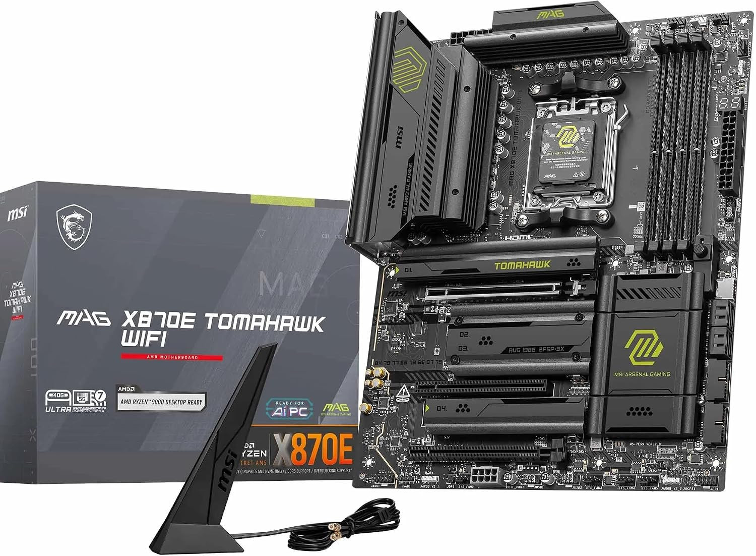 MSI MAG X870E Tomahawk Wifi Motherboard, ATX - Supports AMD Ryzen 9000/8000 / 70