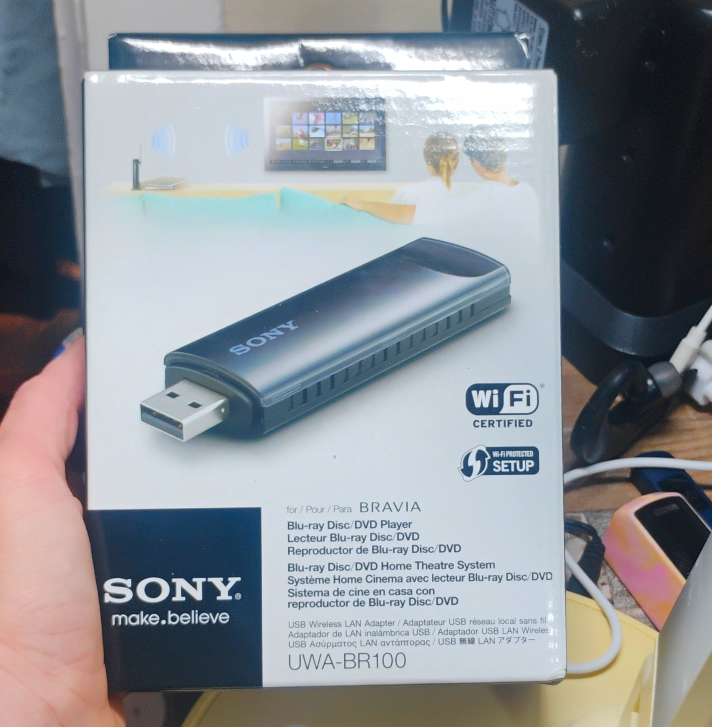 Sony UWA-BR100 USB Wi-Fi LAN Adapter WPS Wi-Fi Certified 54 Mbps Black