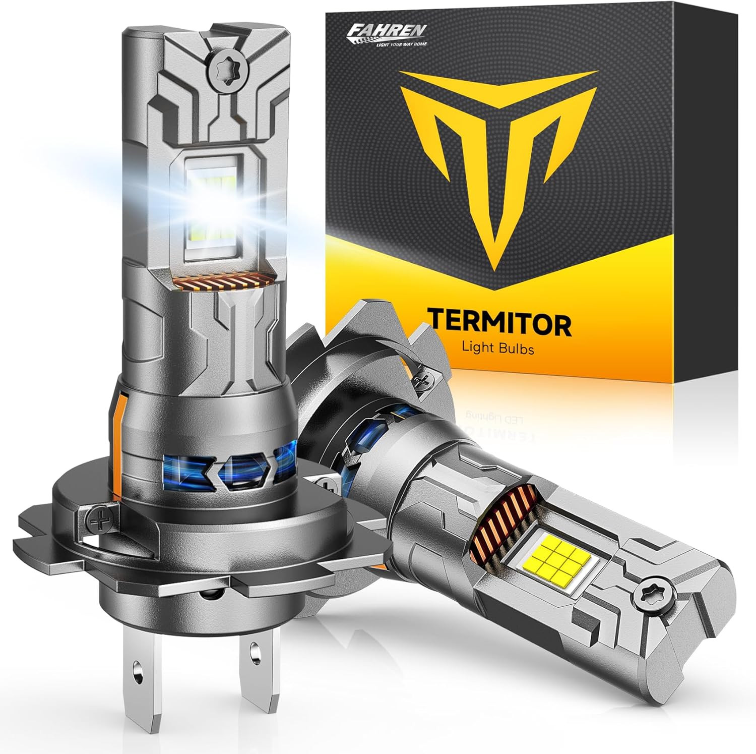 7Th-Gen & Modern H7 Light Bulbs, 1400% 90000LM Ultra Bright, 6500K H7LL 1:1 Mini