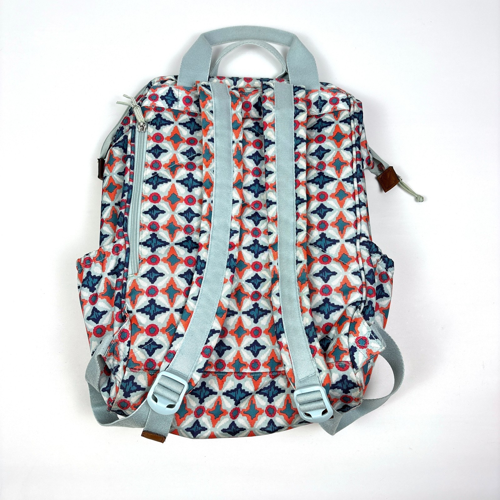 Vera Bradley Lighten Up Frame Backpack Water Geo Padded Back Lap Top Top Carry
