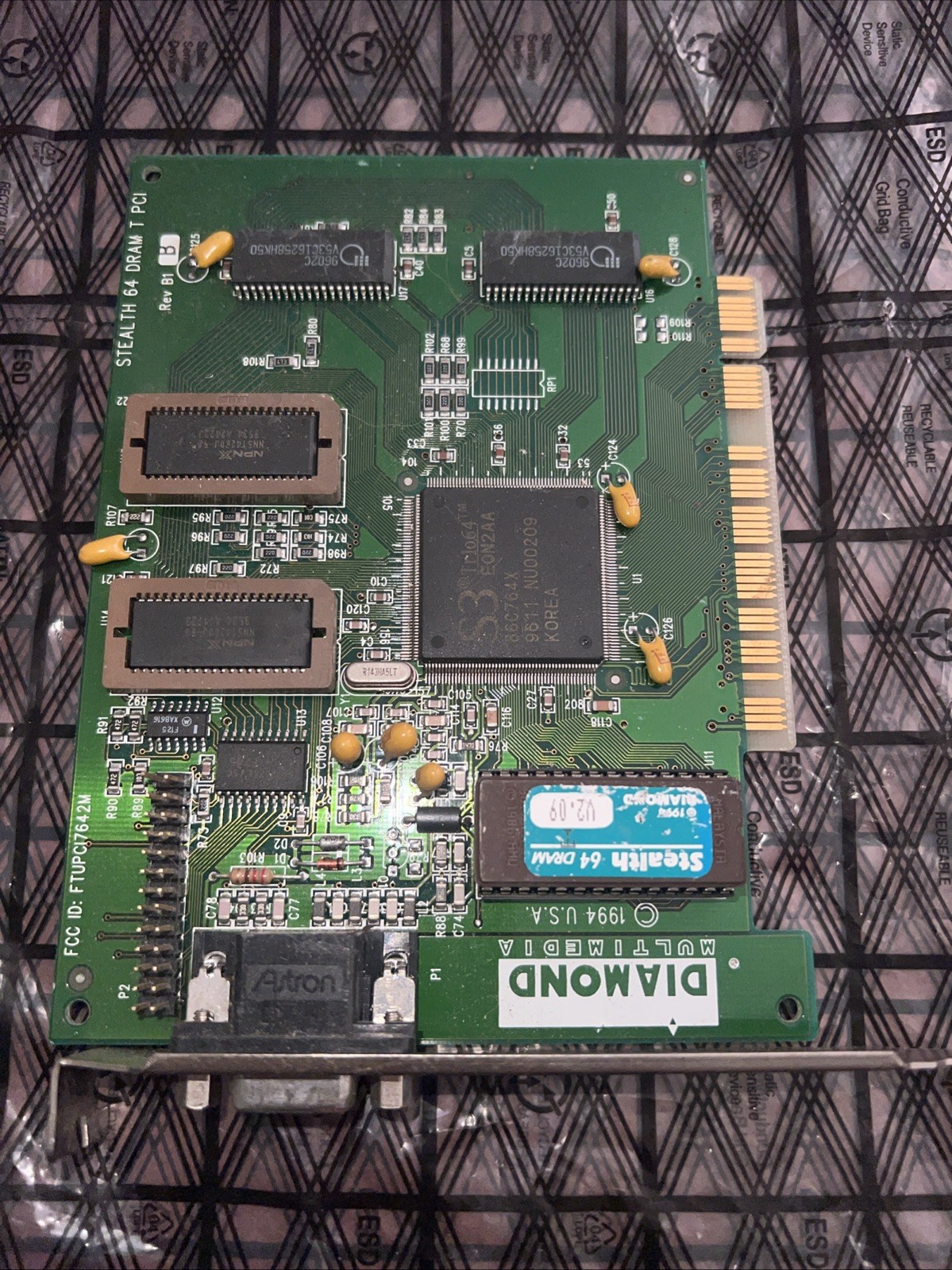 VINTAGE 1994 Diamond Stealth 64 DRAM PCI VGA Video Graphics Card Multimedia RARE