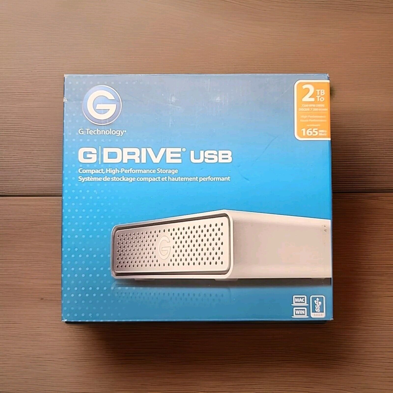 G-Technology 2TB G-Drive USB 3.0 Desktop External Hard Drive Silver