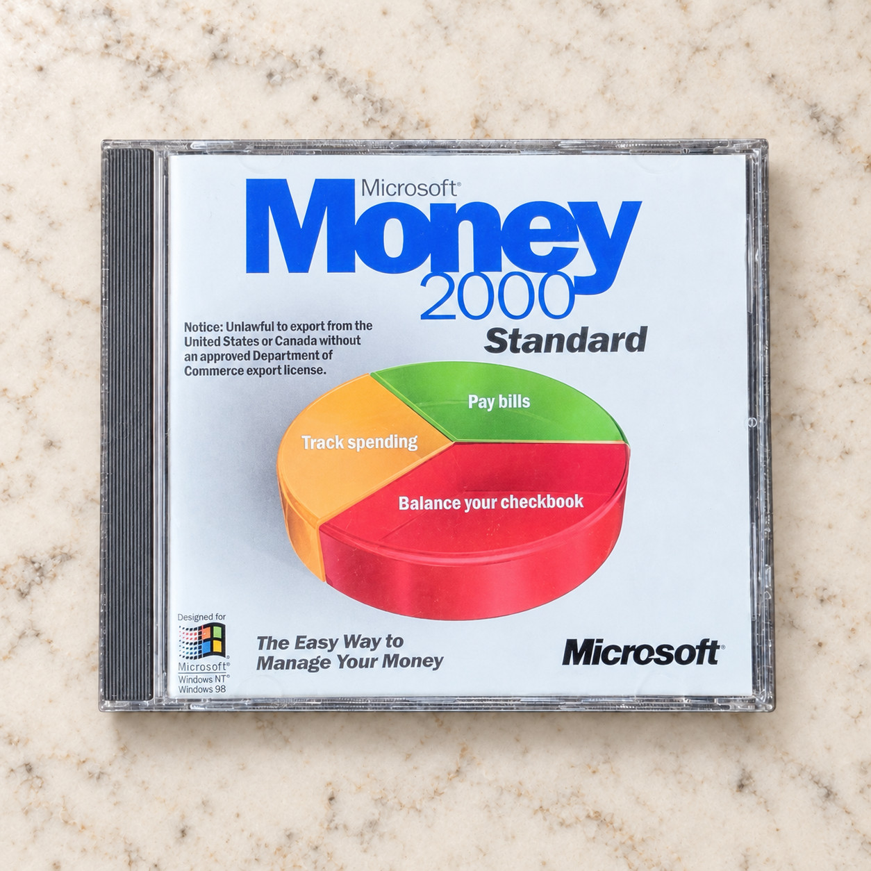 Microsoft Money 2000 Standard Personal Finance Software CD for Windows PC