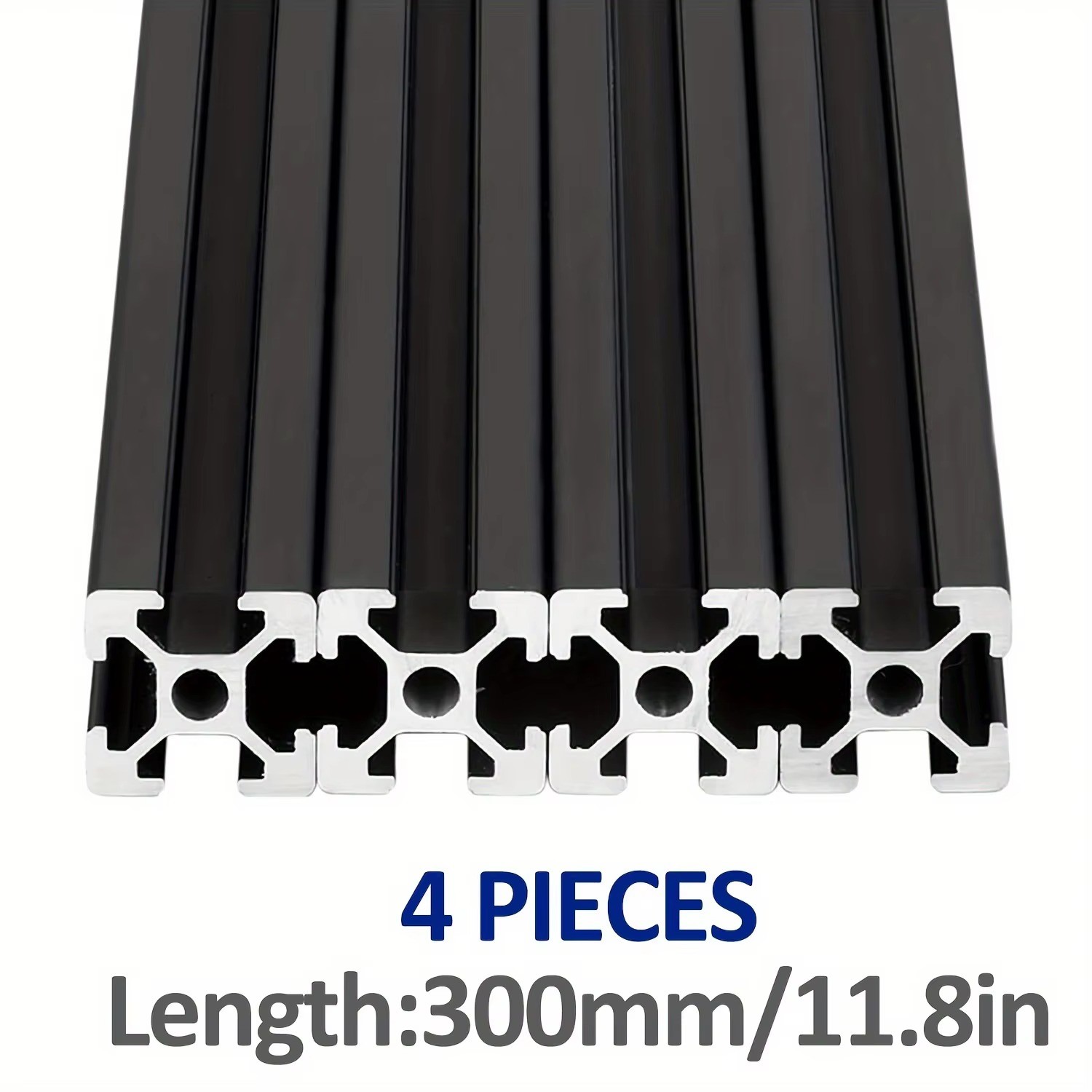 2020 Aluminum T-Slot Extrusion Rail 4Pcs Black CNC 3D Printer Frame