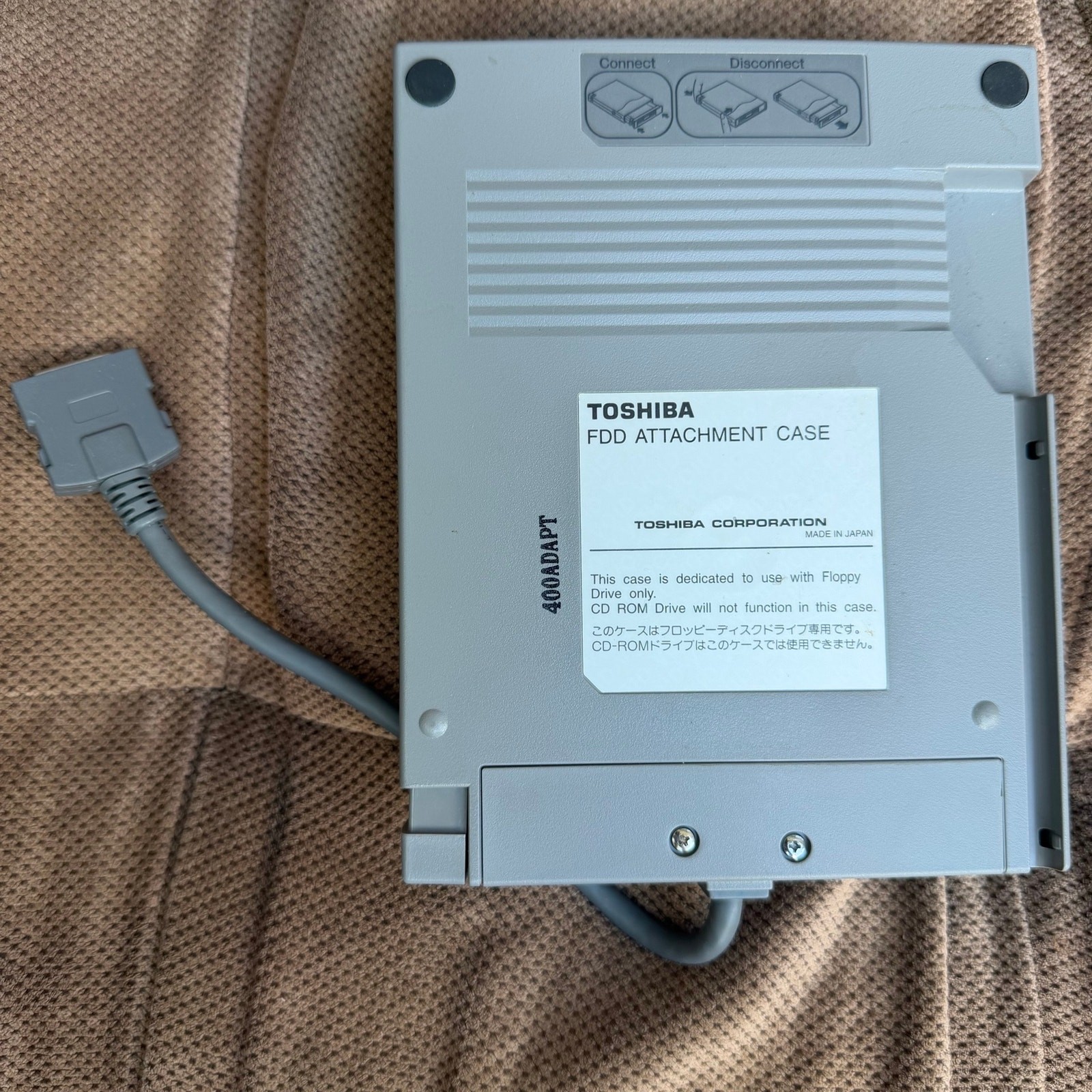 Toshiba FDD Attachment Case External Floppy Drive Case Adapter Vintage  Japan