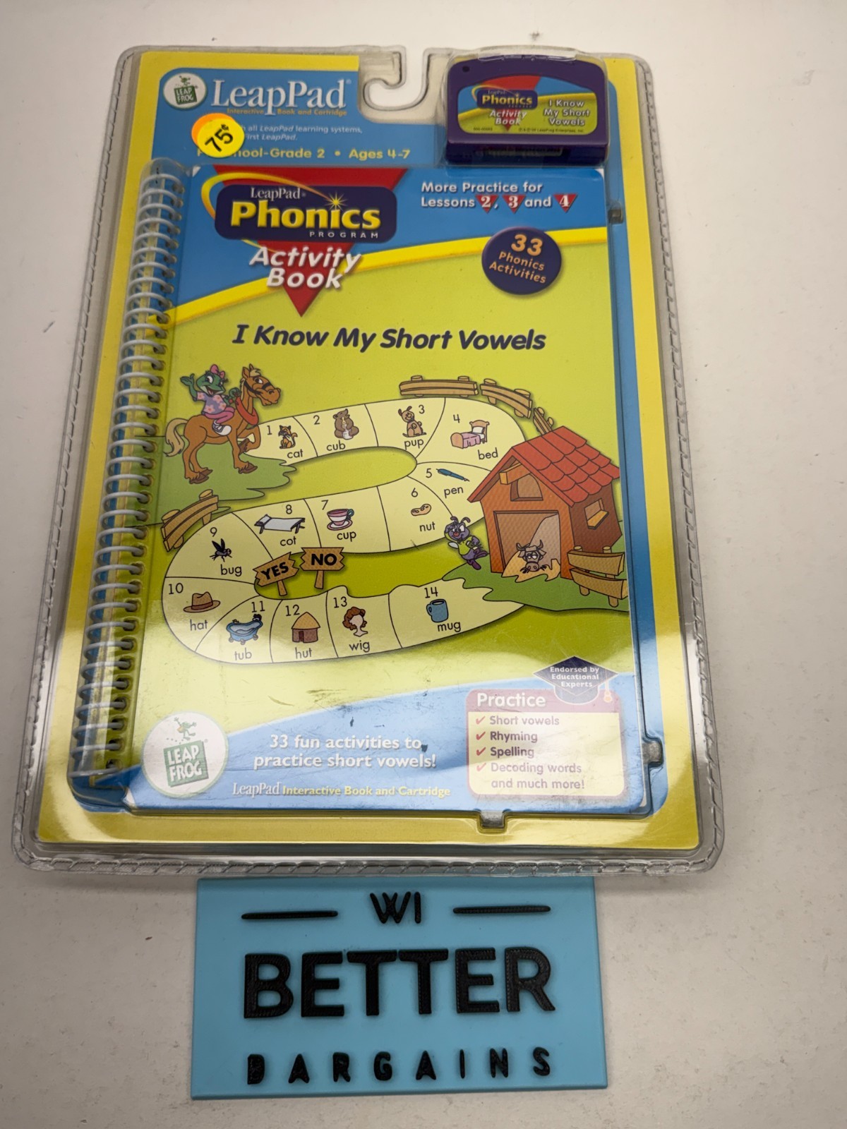 LeapFrog LeapPad Phonics I KNOW MY SHORT VOWELS /Brand New/2001-2002