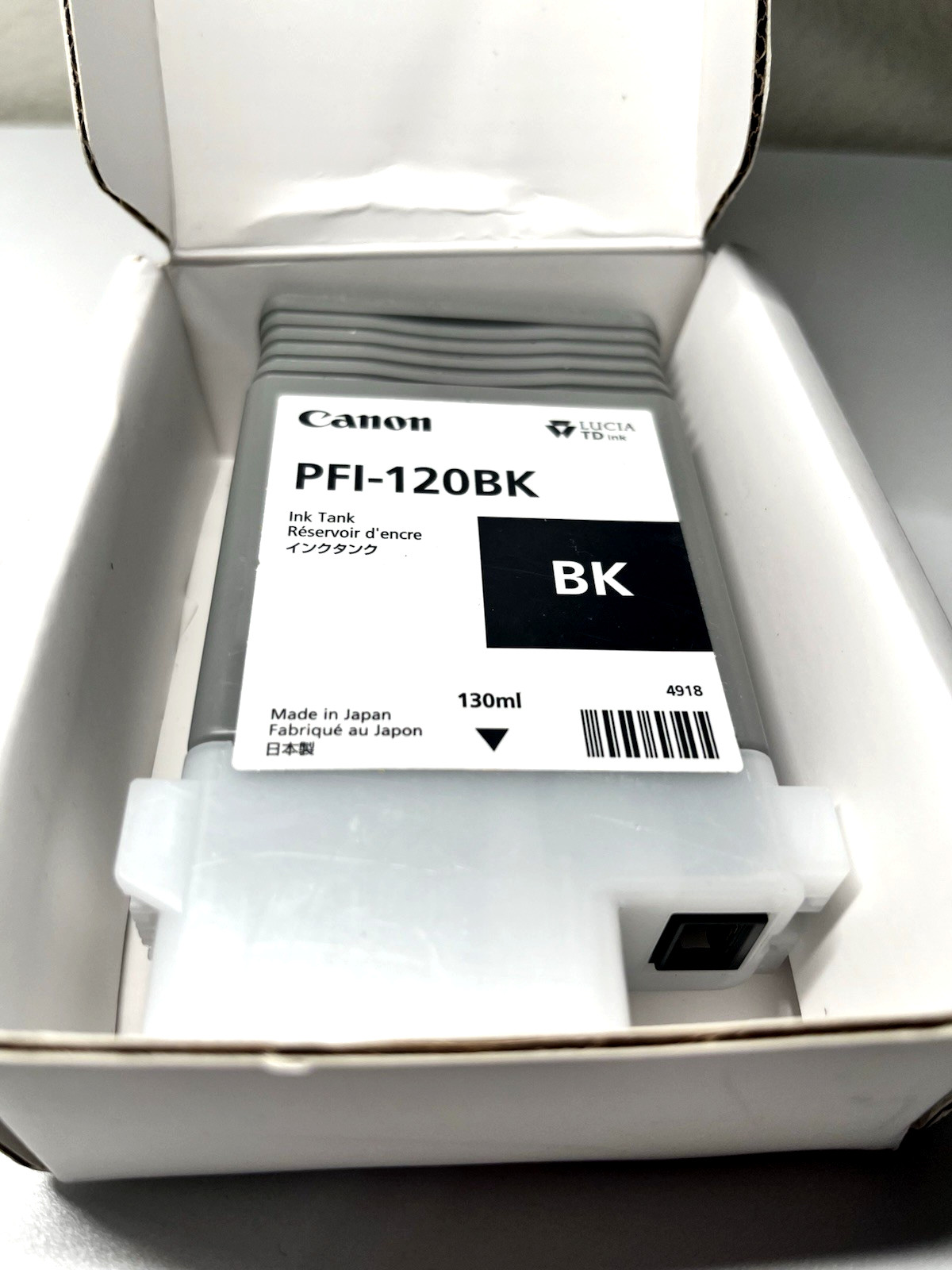 New Canon PFI-120BK black Ink Tank TM-200 TM-300 TM-305 GP-200 GP-300 Exp 05/27