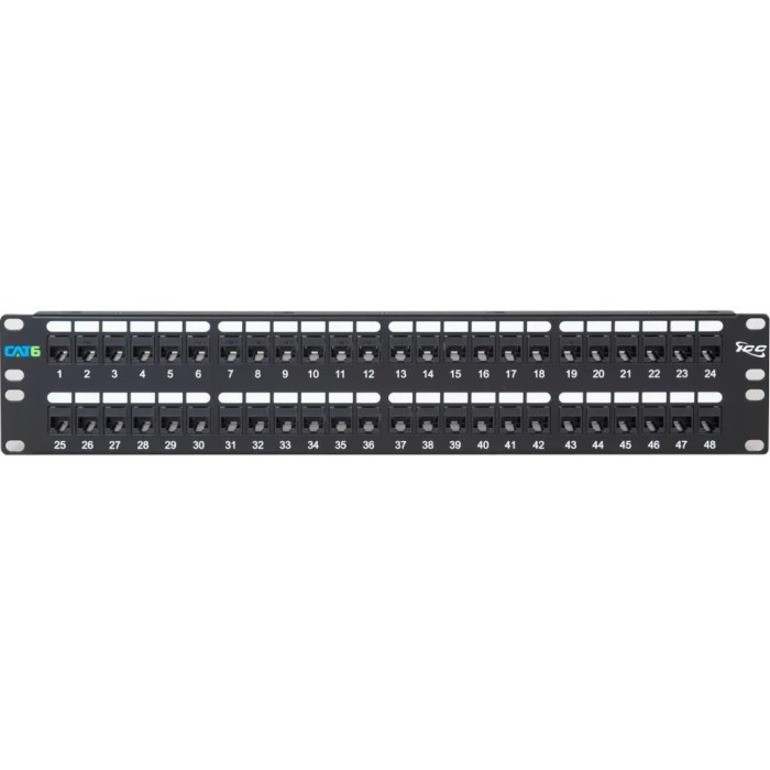 ICC CAT6 Feed-Through Patch Panel with 48 Ports and 2 RMS (icmpp48cp6)