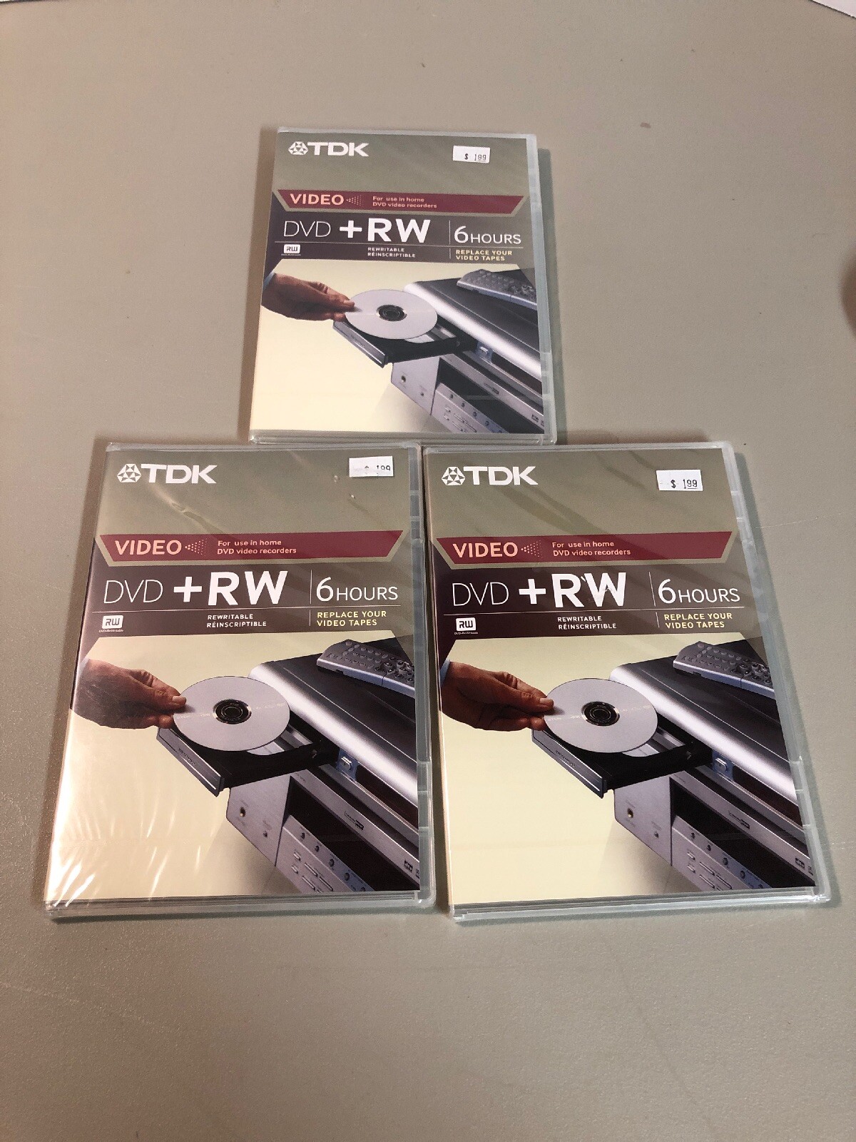 TDK video 4X DVD + RW 6 hours  3 pack replace your video tapes