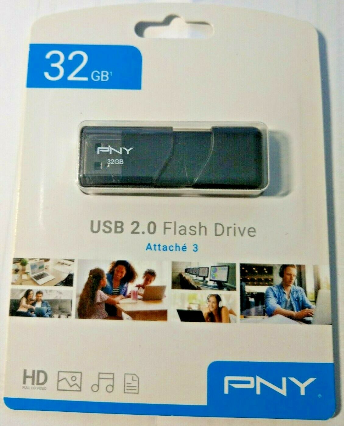 Lot of (2) Two New Sealed PNY 32GB Attaché 3 USB 2.0 Flash Drive P-FD32GATT03-GE