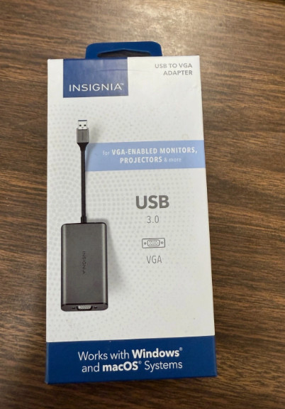Insignia - USB to VGA Adapter - Black - BRAND NEW - Model: NS-PA3UVGSKU