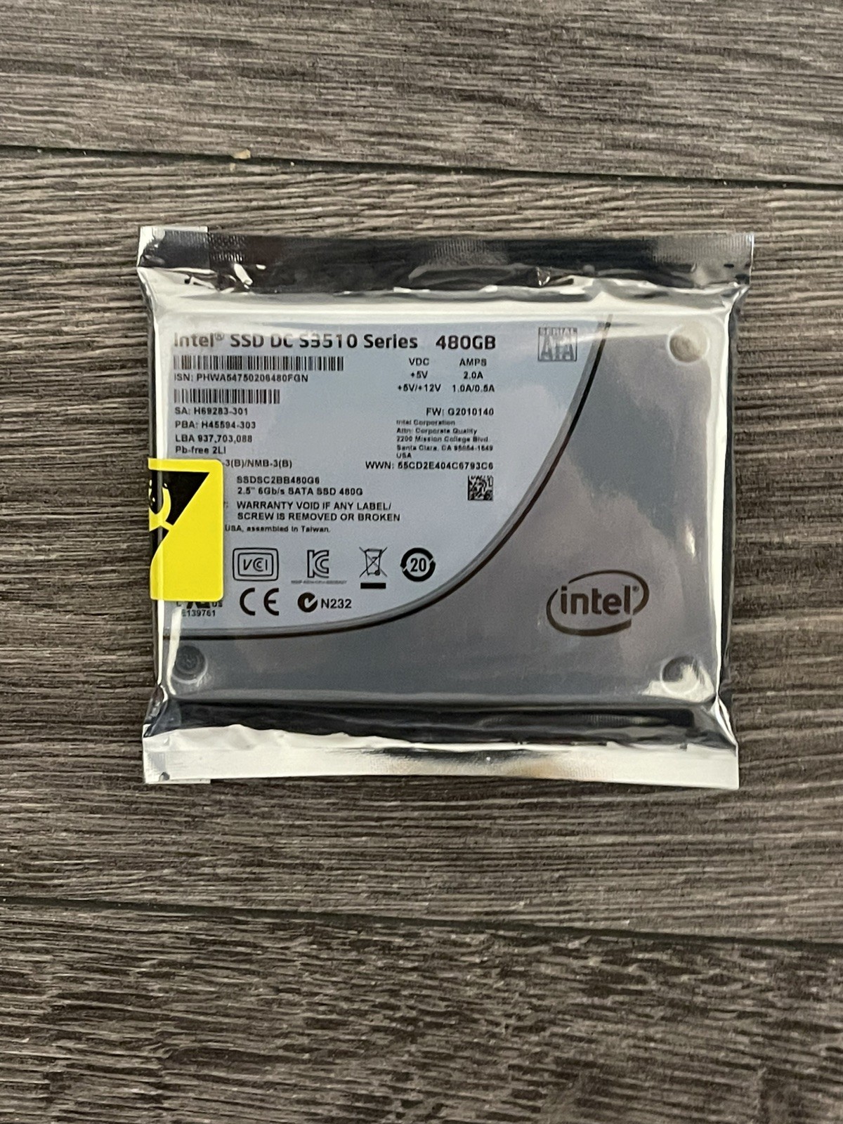 INTEL 480GB S3510 SSD 2.5" SATA 6Gb/s Enterprise SSD DC SERIES SSDSC2BB480G6