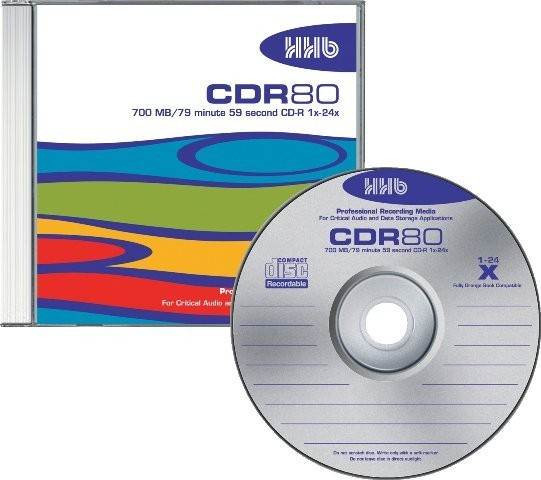 NEW HHB CDR-80 Silver Pro-Grade 700MB/80 Min Recordable Blank CD Compact Disc