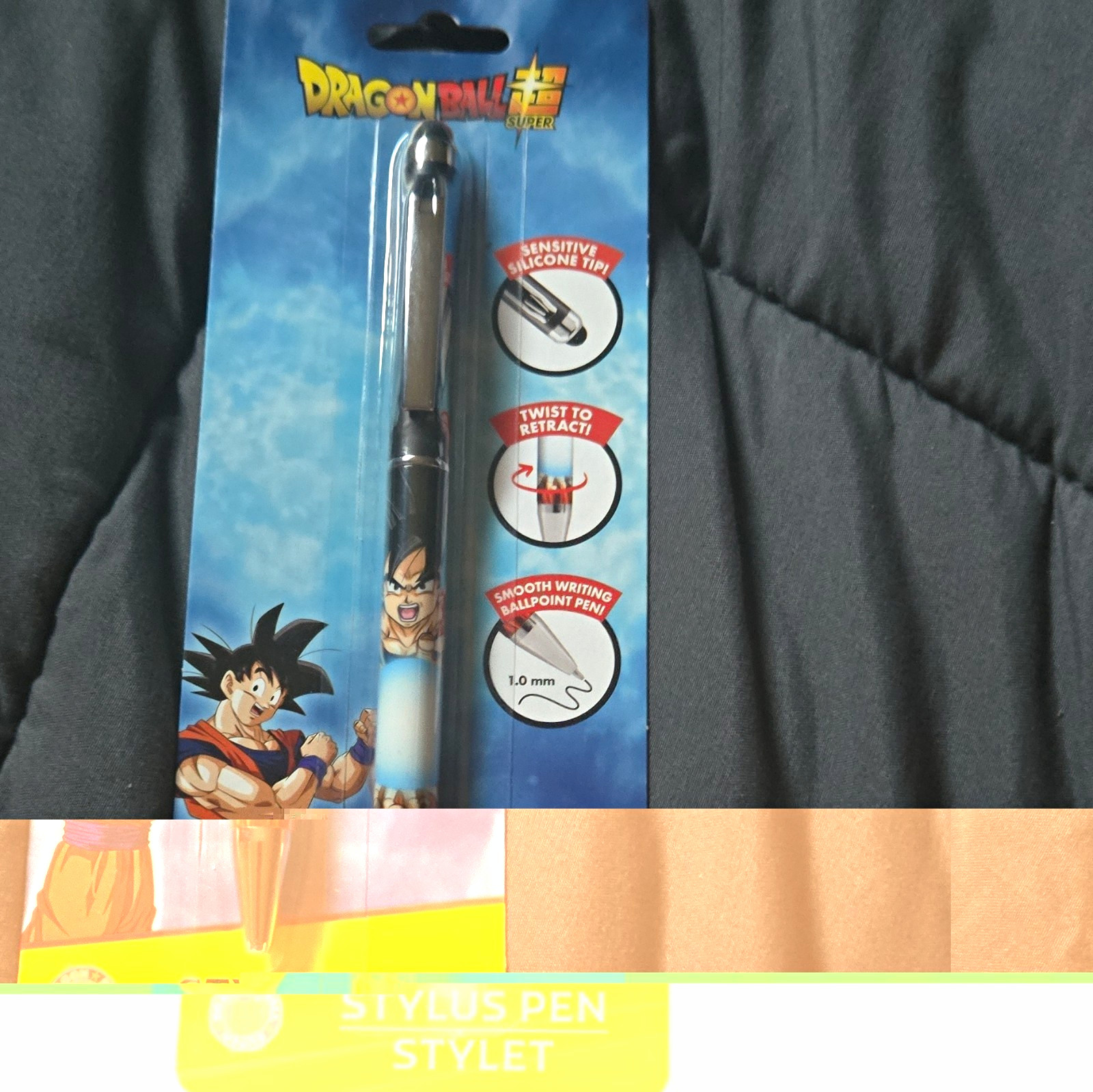 Dragon Ball Super Touchscreen Stylus Ballpoint Pen, Twist Retract, Black