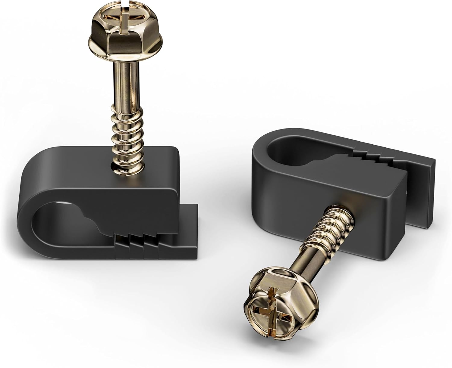 Single Cable Clips with Screws - 1/4 Inch Coaxial Cable Clamps Outdoor - Exterio