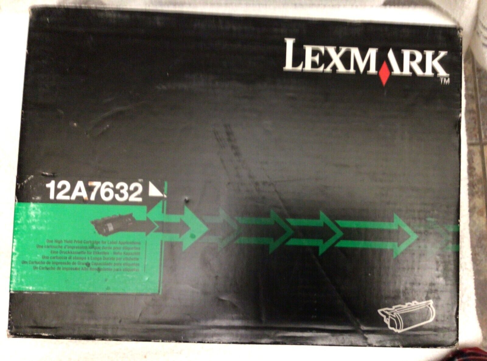 NEW in Box 12A7632 LEXMARK T630 T632 T634 TONER CART LABEL APPLICATIONS BLACK HY