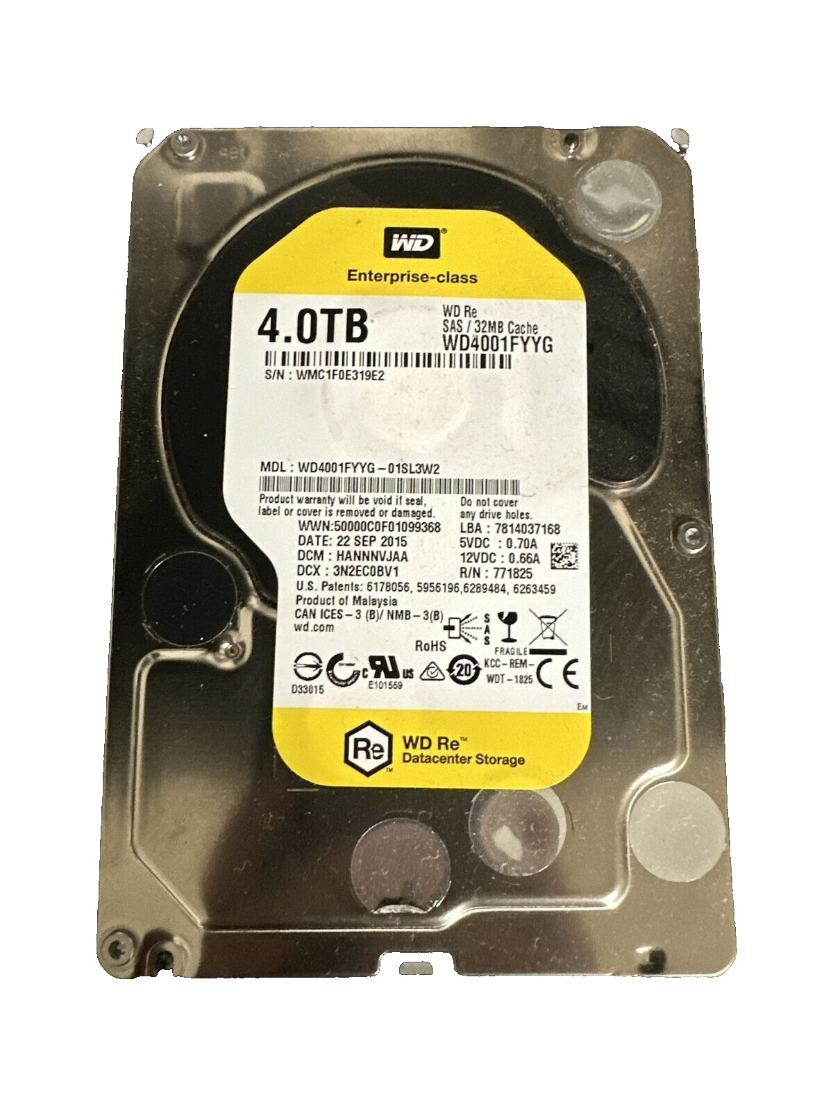 Western Digital WD SAS WD4001FYYG 4TB 7200RPM 3.5" 32MB Cache Hard Drive