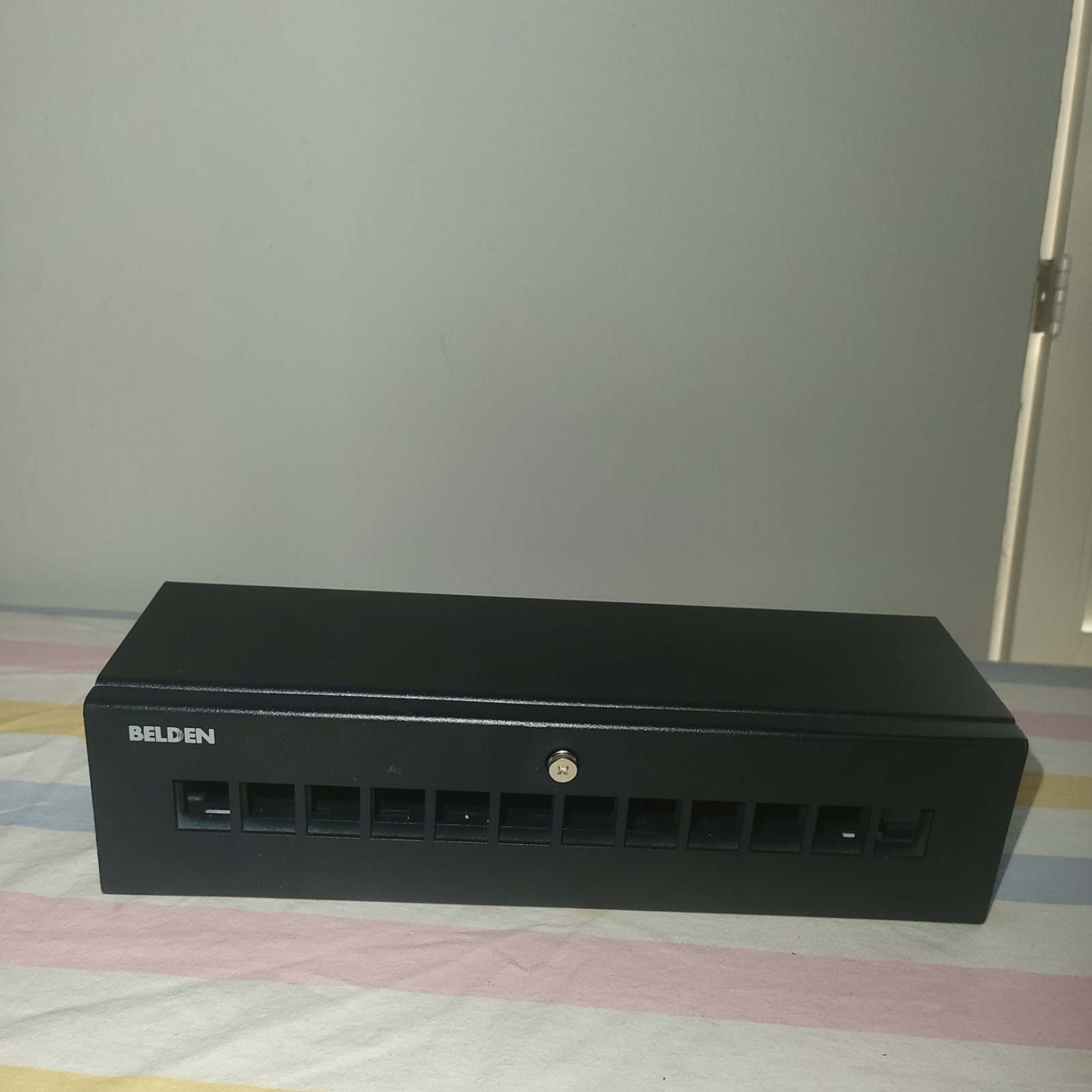 BELDEN #AX107477 Patch Box, 12 Ports, Cat6+ and Cat5e, Black