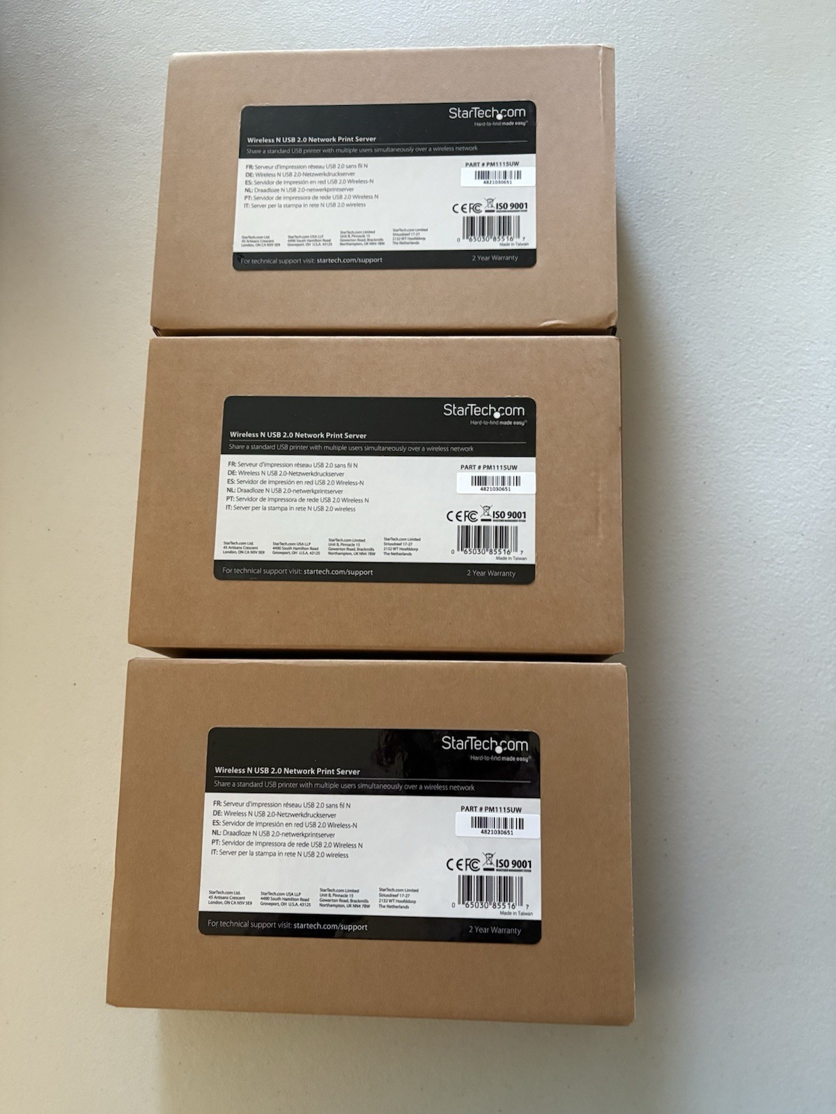 StarTech.com Wireless N USB 2.0 Network Print Server PM1115UW Lot Of 3