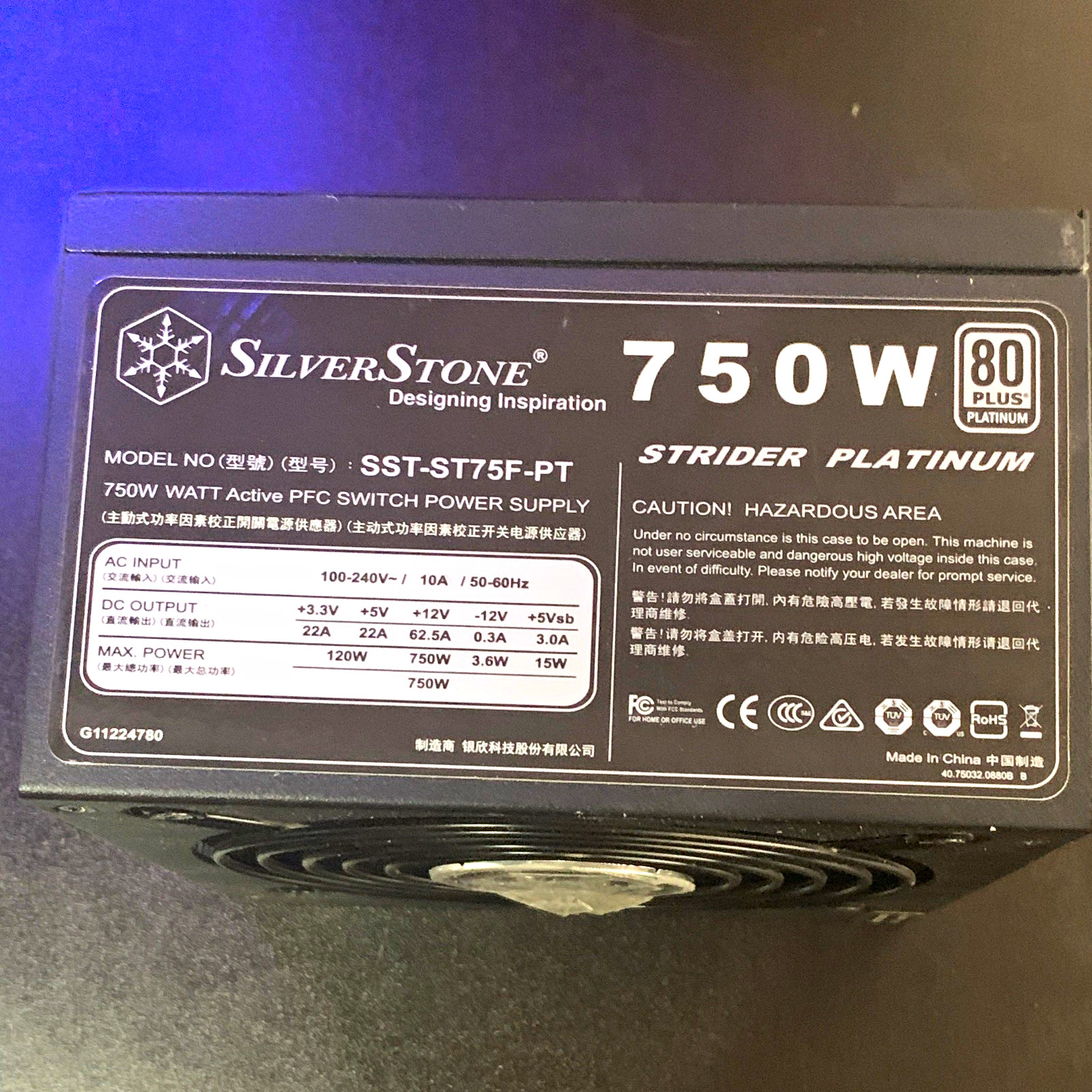 SilverStone Strider Platinum 750W 80 PLUS Platinum Modular ATX PSU SST-ST75F-PT