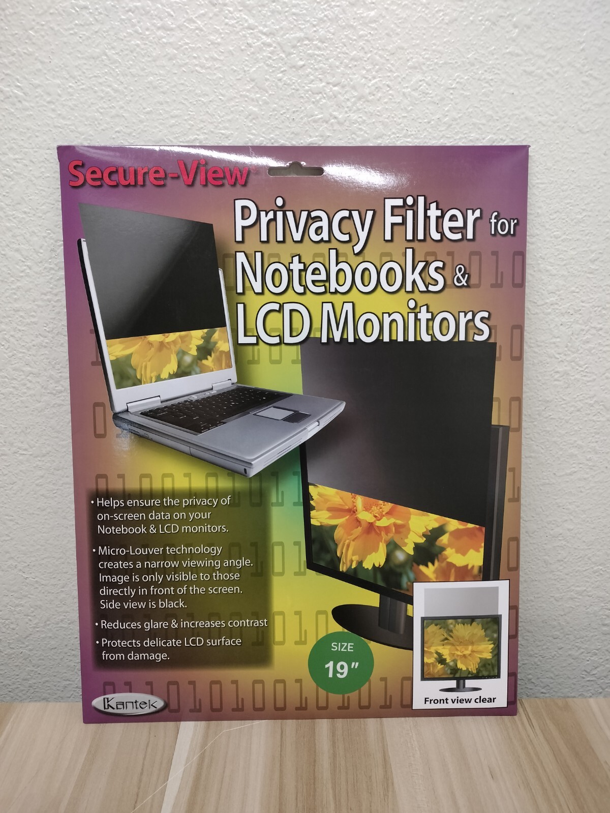 Kantek Secure-View SVL19.0 Privacy Filter 19" For Notebook &  LCD Monitor