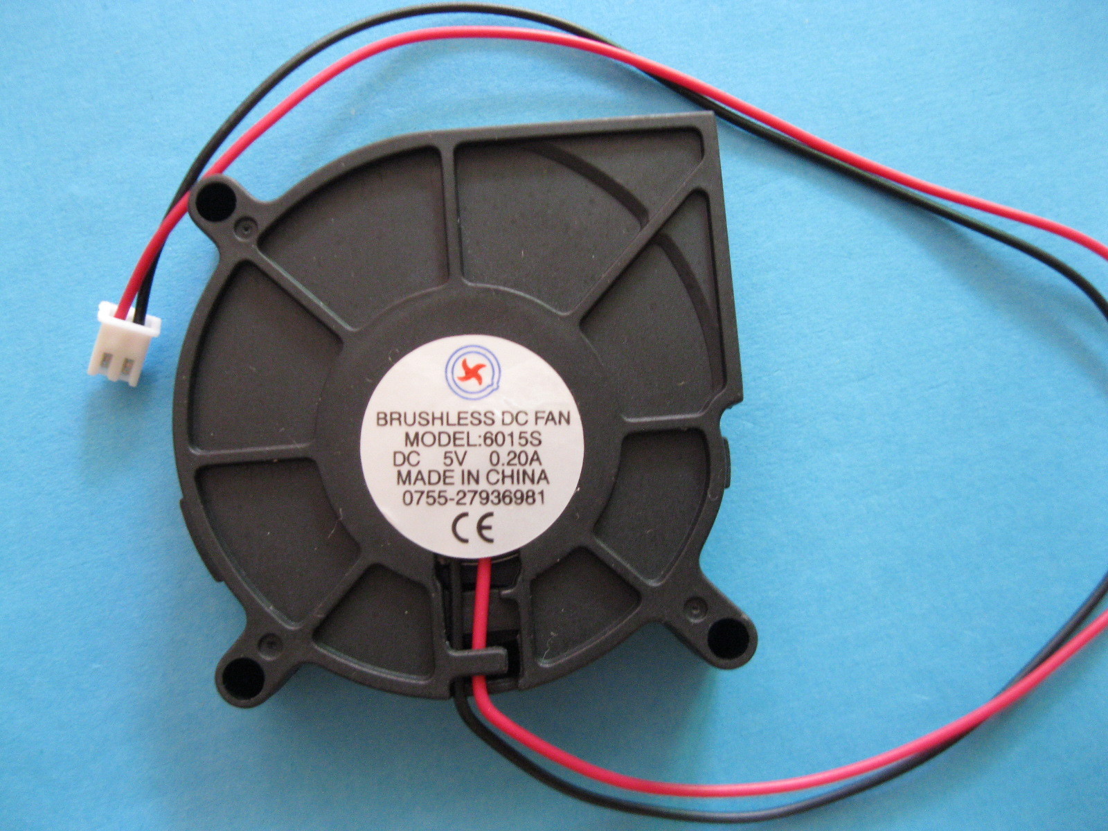 2 pcs Brushless DC Blower Fan 5V 6015S 60x60x15mm 2 Wires Sleeve Bearing New