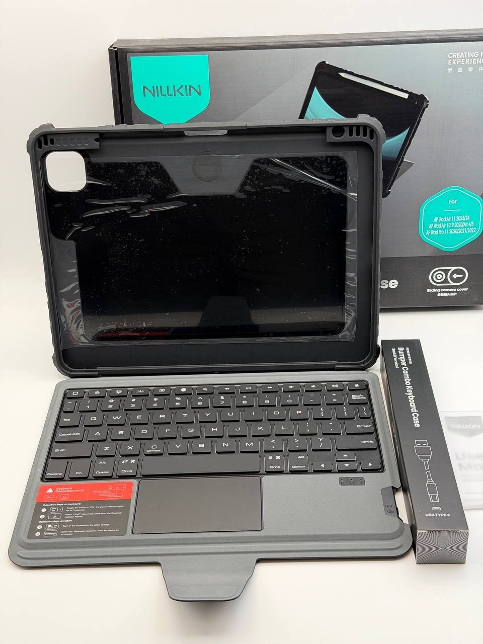 Nillkin Keyboard Case for iPad Air 5th/4th Gen, iPad Pro 11” 1st-4th, Gray