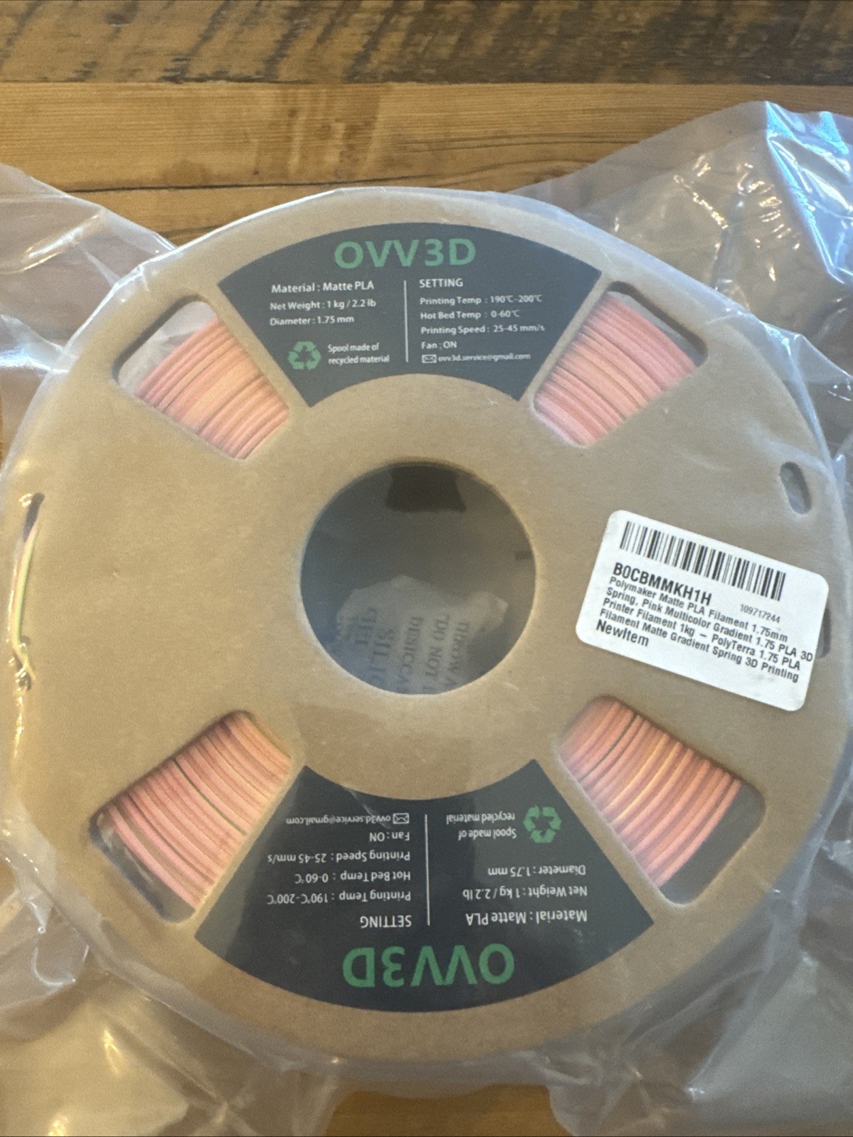 OVV3D PLA 3D Filament 1.75Mm, Silk PLA Pink Gradient Blue Pink Purple New Sealed