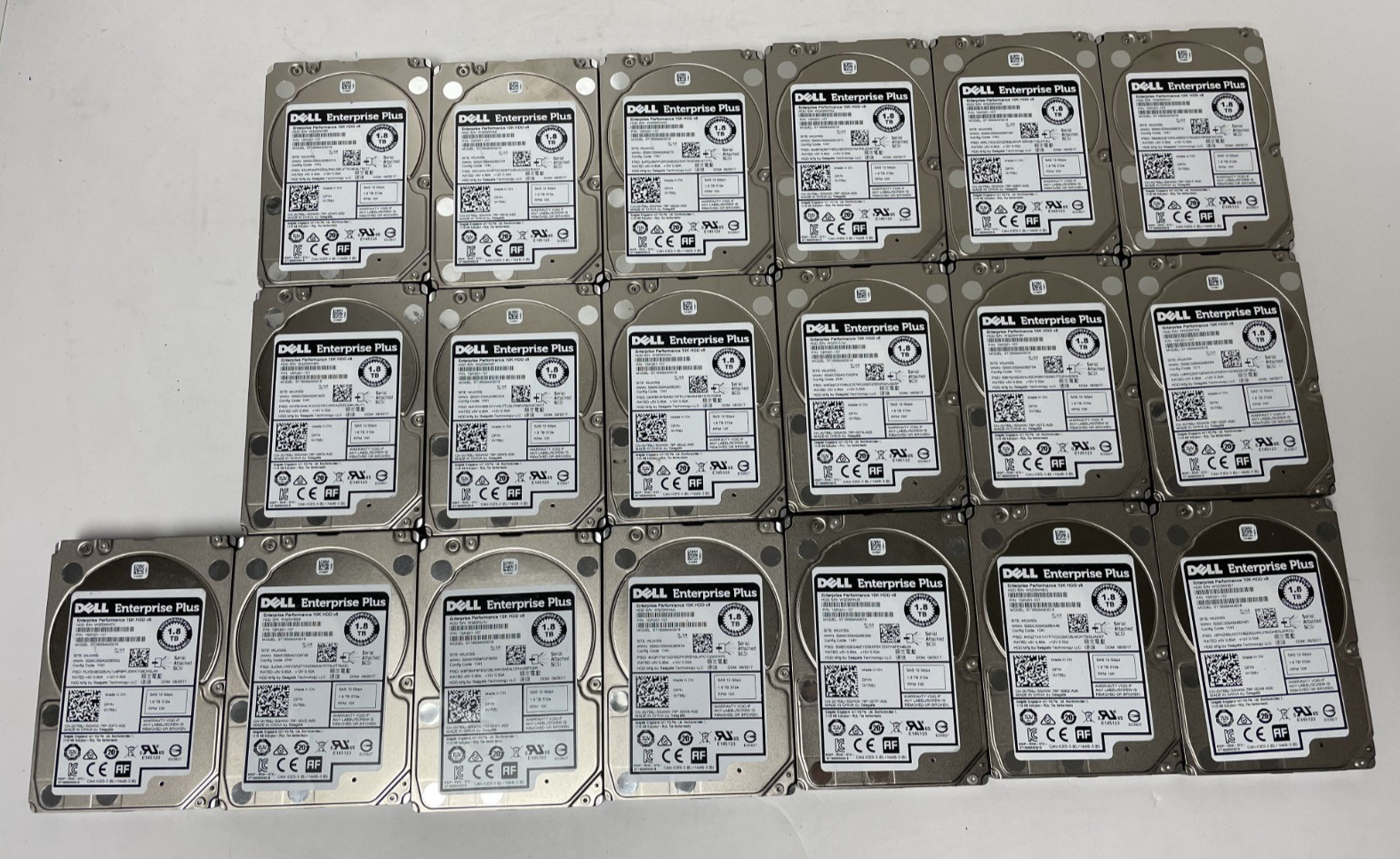 Lot of 19 Seagate Dell ST1800MM0018 1.8TB SAS 2 2.5 in Enterprise Drive