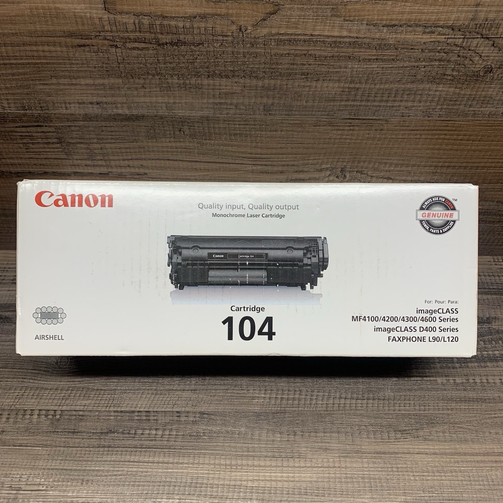 Canon 0263B001 Genuine Toner Cartridge Canon 104 Black Sealed