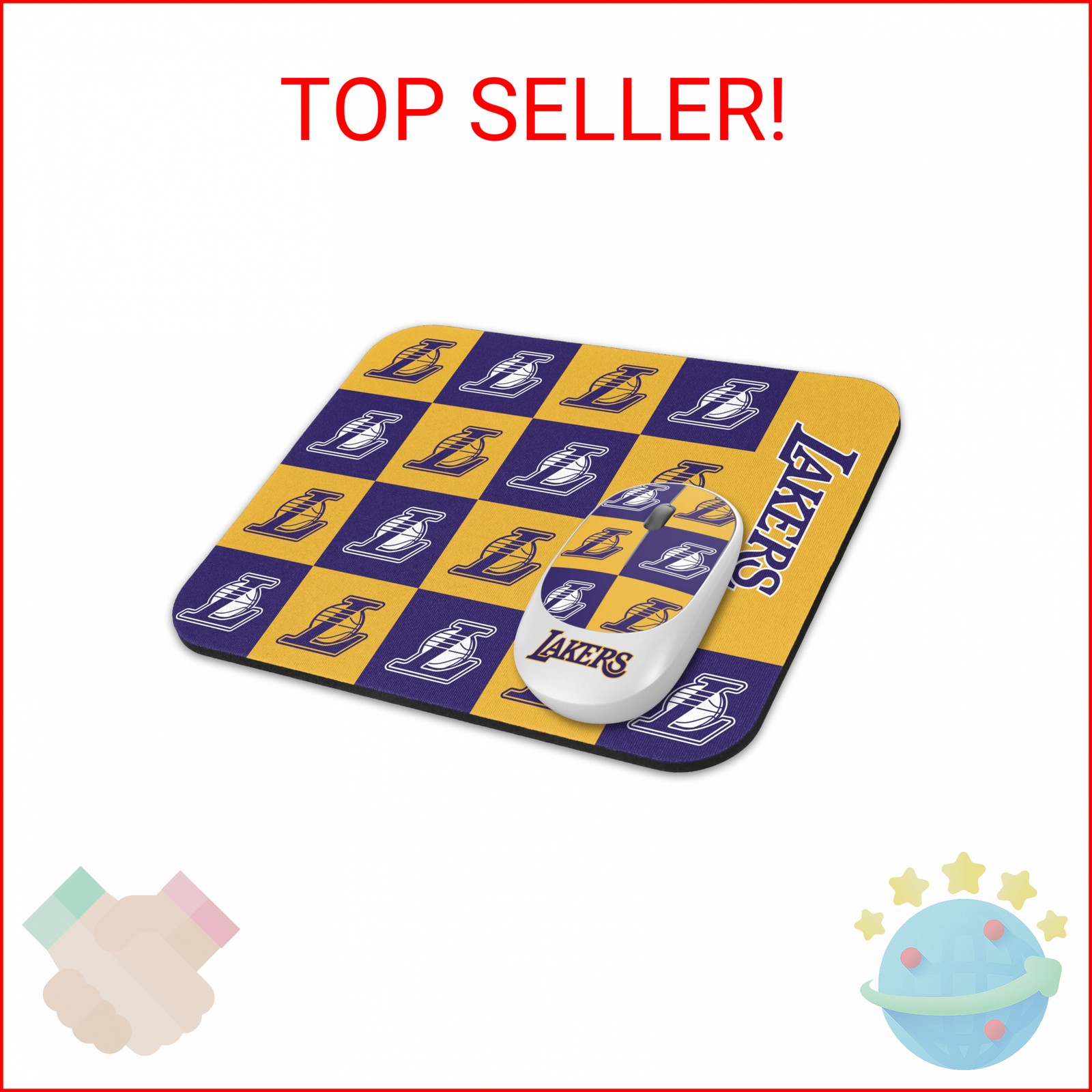 ‎SOAR NBA Wireless Mouse and Mouse Pad- Checkered, Los Angeles Lakers
