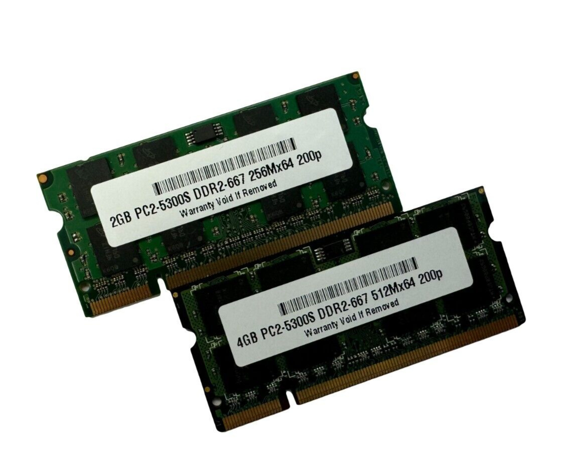 6GB (2GB + 4GB) DDR2-667 MacBook Pro Early 2009 MacBook 5,2 2.0GHz SODIMM Memory