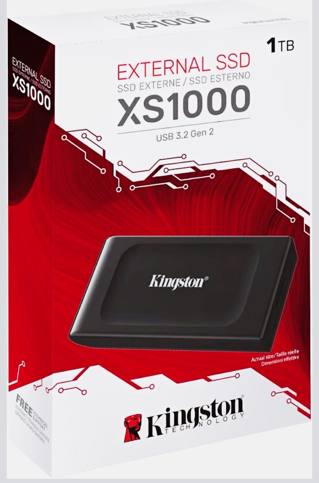 Kingston XS1000 1TB External SSD USB 3.2 Gen 2 Portable Drive, Black