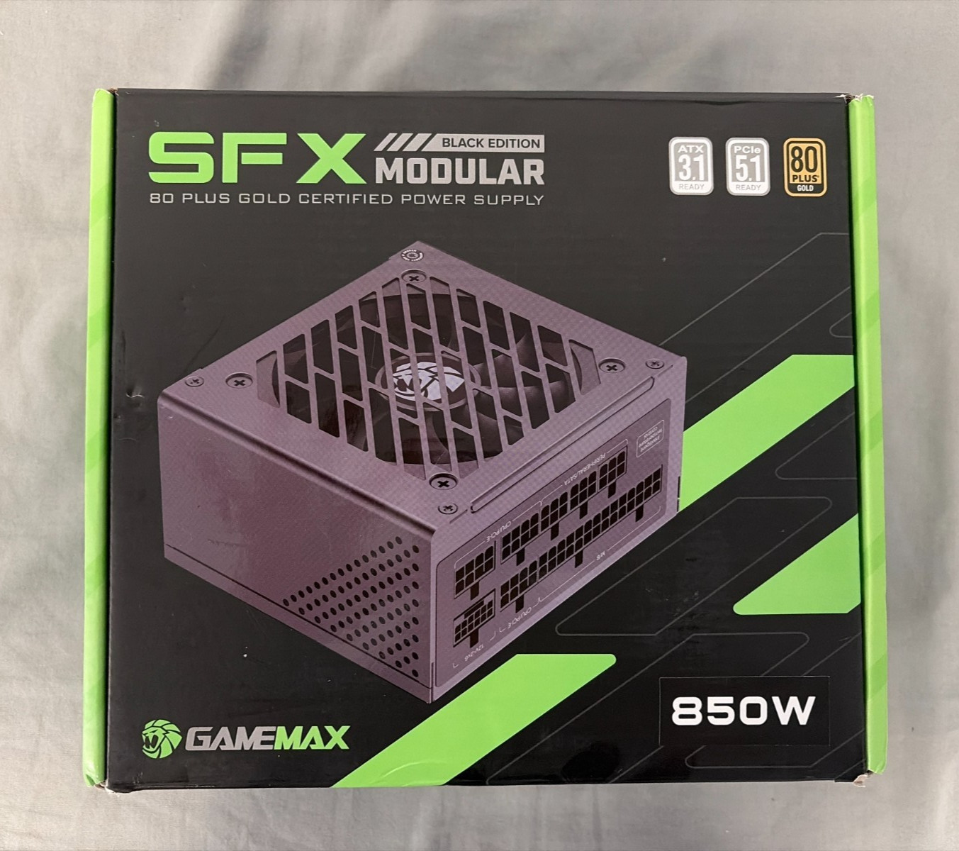GameMax  Series 850W 80 Plus Gold Power Supply GS-850G Black Edition - Open Box