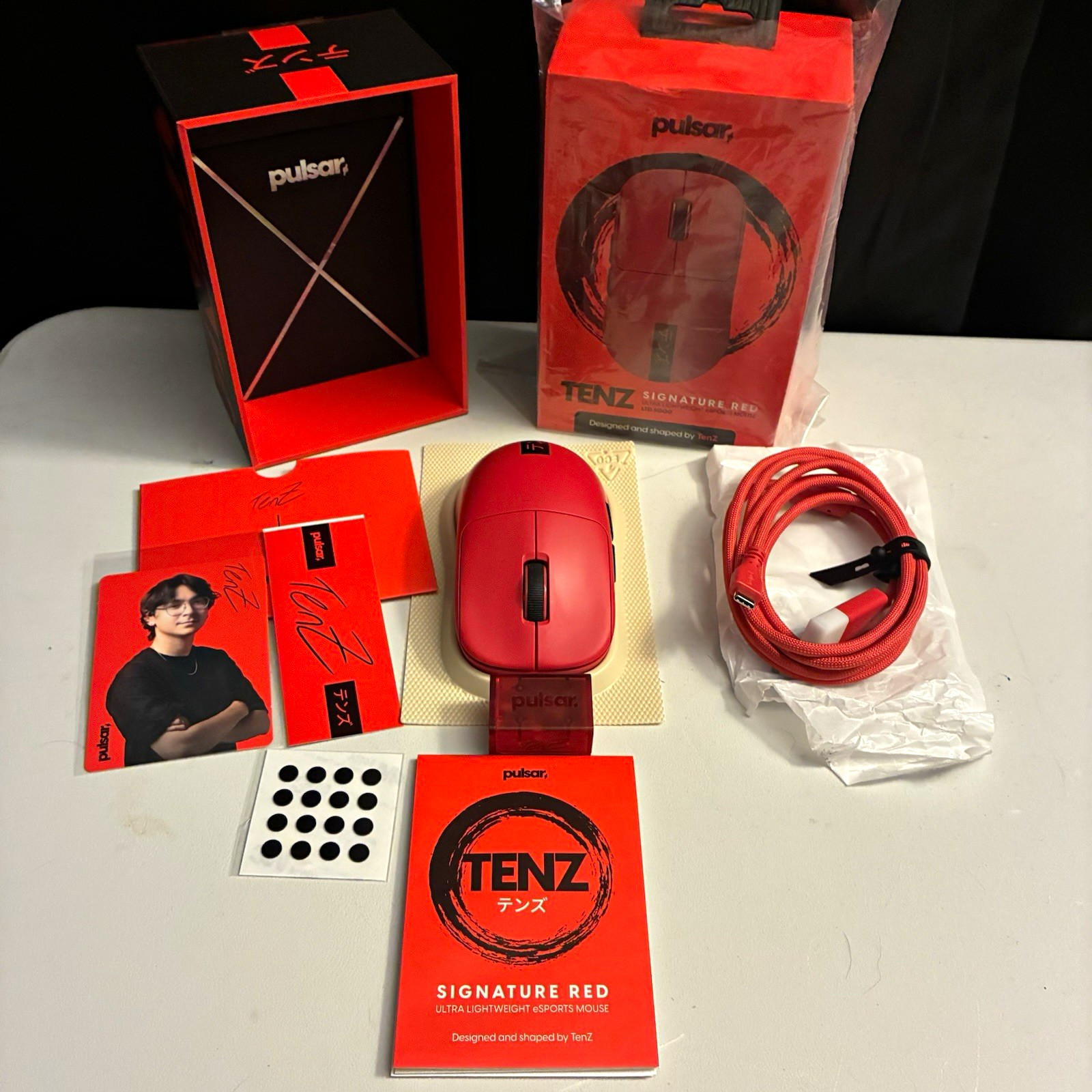 Pulsar TenZ Signature Red Ultra Lightweight 47g Gaming Mouse