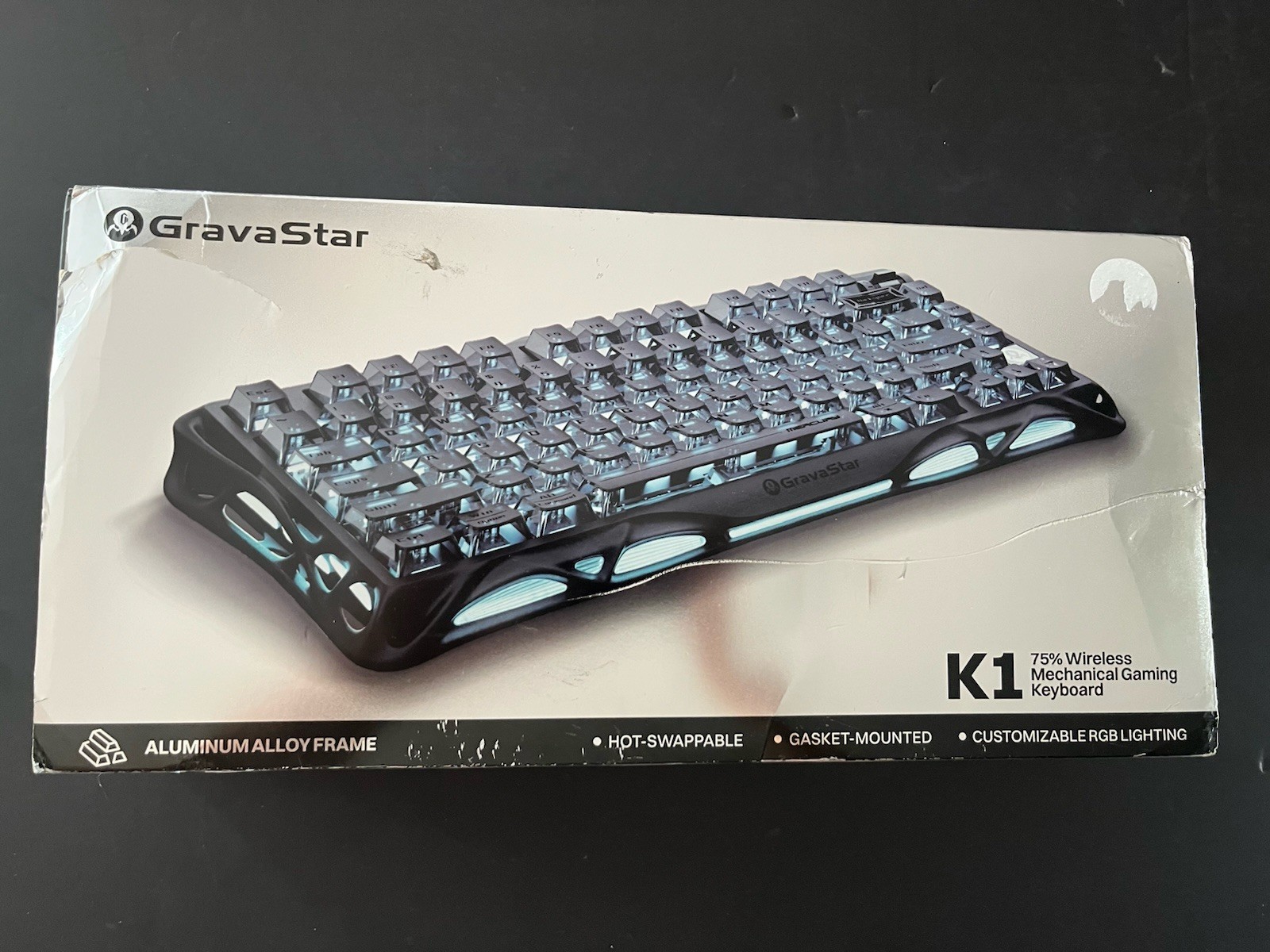 GravaStar Mercury K1 75% Wireless Mechanical Gaming Keyboard Stealth Black